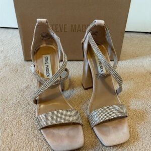 Steve Madden Tan/ rhinestone Heels